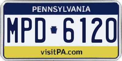 PA license plate MPD6120