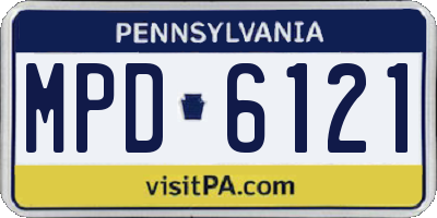 PA license plate MPD6121