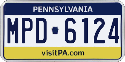 PA license plate MPD6124