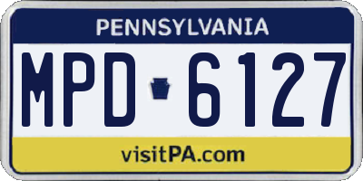 PA license plate MPD6127