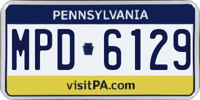 PA license plate MPD6129
