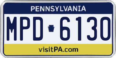PA license plate MPD6130