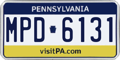 PA license plate MPD6131