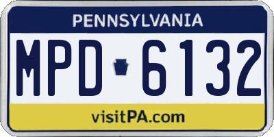 PA license plate MPD6132