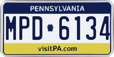 PA license plate MPD6134