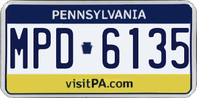 PA license plate MPD6135