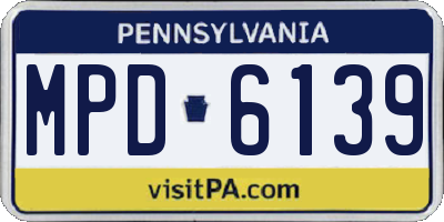 PA license plate MPD6139