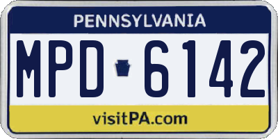 PA license plate MPD6142