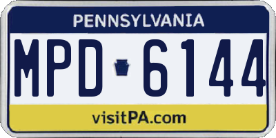 PA license plate MPD6144