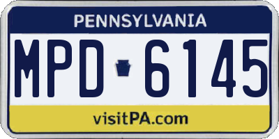 PA license plate MPD6145