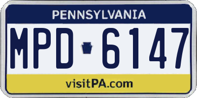 PA license plate MPD6147