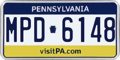 PA license plate MPD6148