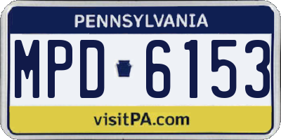 PA license plate MPD6153