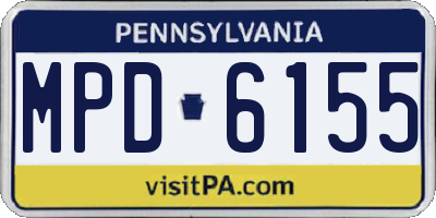 PA license plate MPD6155
