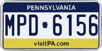 PA license plate MPD6156