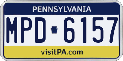 PA license plate MPD6157
