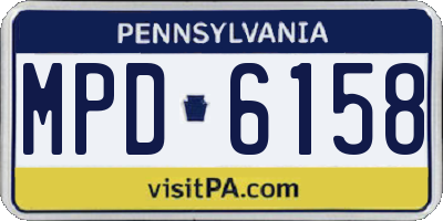 PA license plate MPD6158