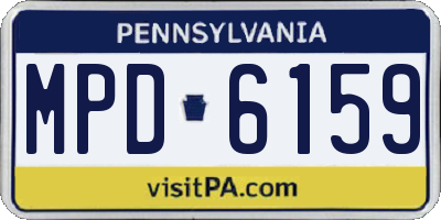 PA license plate MPD6159