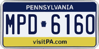 PA license plate MPD6160