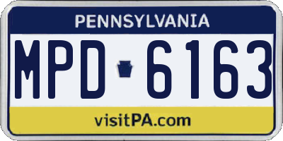 PA license plate MPD6163