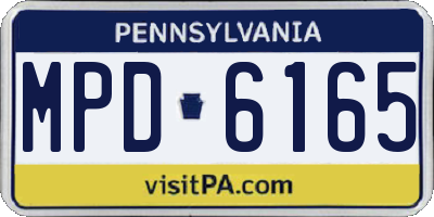 PA license plate MPD6165