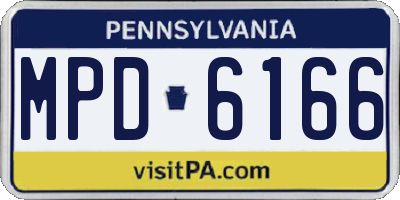 PA license plate MPD6166