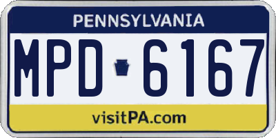 PA license plate MPD6167