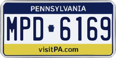 PA license plate MPD6169