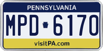 PA license plate MPD6170