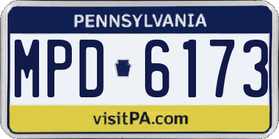 PA license plate MPD6173