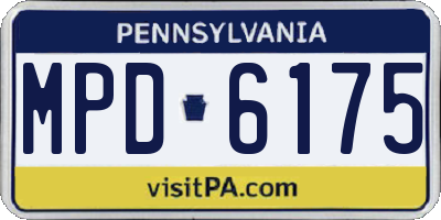 PA license plate MPD6175