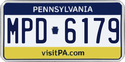 PA license plate MPD6179