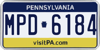 PA license plate MPD6184