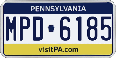 PA license plate MPD6185