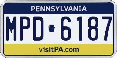 PA license plate MPD6187