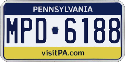 PA license plate MPD6188