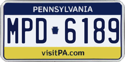 PA license plate MPD6189