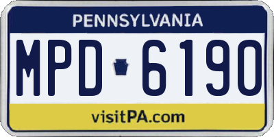 PA license plate MPD6190