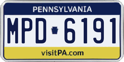 PA license plate MPD6191