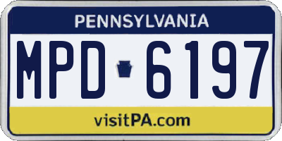 PA license plate MPD6197
