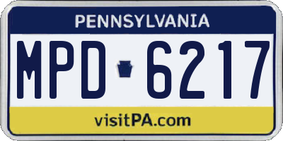 PA license plate MPD6217