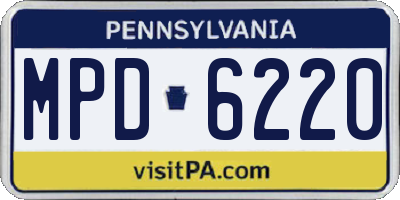 PA license plate MPD6220