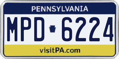 PA license plate MPD6224