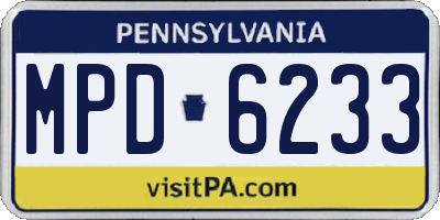 PA license plate MPD6233