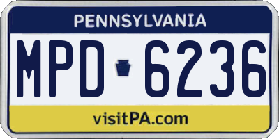 PA license plate MPD6236