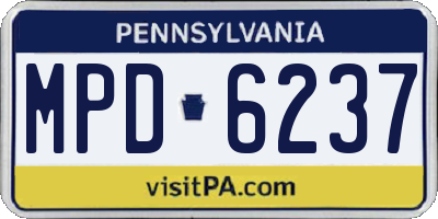 PA license plate MPD6237