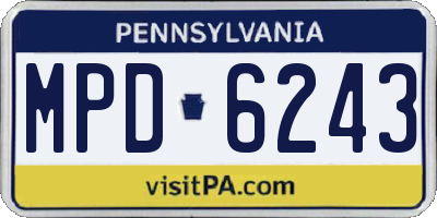 PA license plate MPD6243
