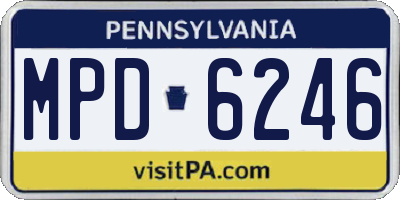 PA license plate MPD6246