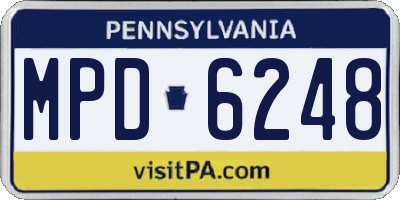 PA license plate MPD6248