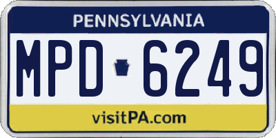 PA license plate MPD6249